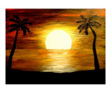 Tropical Sunset Lámina giclée por Teo Alfonso