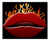 Flaming Red Lips Photographic Print by Cl Giles