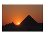 Sunset Between the Pyramids Photographic Print by Rain Chan