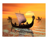 Vikings Ships on the Move Photographic Print by John Junek