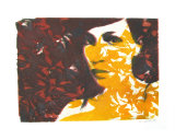 Self Portrait Yellow & Red Curtain Giclee Print by Becki Sanders