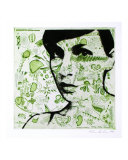 Self Portrait Black with Green Etching Giclee Print by Becki Sanders