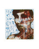 Self Portrait Brown with Blue Etching Giclee Print by Becki Sanders
