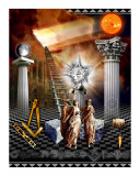 Modern First Degree Masonic Tracing Board Photographie par Masonic Traveler 