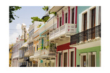 Balconies of Calle Del Cristo San Juan Photographic Print by George Oze