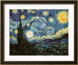 La nuit étoilée, vers 1889 Estampe encadrée par Vincent van Gogh