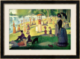 Un dimanche après-midi à l'île de la Grande-Jatte, vers 1886 Estampe encadrée par Georges Seurat