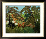 Paysage exotique Estampe encadrée par Henri Rousseau