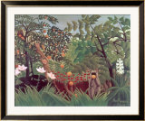 Exotic Landscape, 1910 Estampe encadrée par Henri Rousseau
