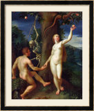Eve et Adam Estampe encadrée par Hans Rottenhammer I