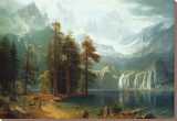 Sierra Nevada in California Stretched Canvas Print by Albert Bierstadt