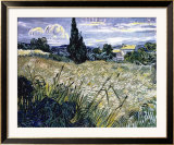 Landscape with Green Corn Estampe encadrée par Vincent van Gogh