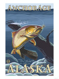 Trout Fishing Cross-Section, Anchorage, Alaska Posters