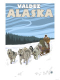 Dog Sledding Scene, Valdez, Alaska Poster Dog Sledding Scene, Valdez, Alaska Poster