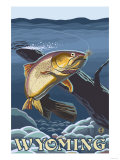 Trout Fishing Cross-Section, Wyoming Prints
