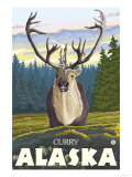 Caribou in the Wild, Curry, Alaska Prints