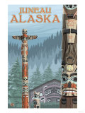 Alaska Totem Poles, Juneau, Alaska Prints