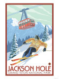Wyoming Skier and Tram, Jackson Hole Reprodukcje Wyoming Skier and Tram, Jackson Hole Reprodukcje