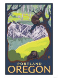 Beaver Family, Portland, Oregon Poster
