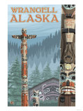 Alaska Totem Poles, Wrangell Alaska Print