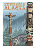 Alaska Totem Poles, Ketchikan, Alaska Posters