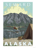 Bush Plane & Fishing, Seward, Alaska Prints
