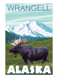 Moose Scene, Wrangell, Alaska Prints