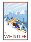 Downhhill Snow Skier, Whistler, BC Canada Print