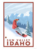 Snowboarder Scene, Sun Valley, Idaho Print