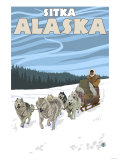 Dog Sledding Scene, Sitka, Alaska Juliste Dog Sledding Scene, Sitka, Alaska Juliste