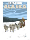 Dog Sledding Scene, Iditarod, Alaska Julisteet Dog Sledding Scene, Iditarod, Alaska Julisteet