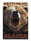 Bear Roaring, Ketchikan, Alaska Poster