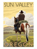 Cowboy & Horse, Sun Valley, Idaho Prints