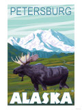 Moose Scene, Petersburg, Alaska Prints