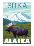 Moose Scene, Sitka, Alaska Posters