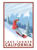 Snowboarder Scene, Lake Tahoe, California Prints