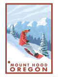 Snowboarder Scene, Mount Hood, Oregon Affiches