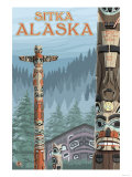 Alaska Totem Poles, Sitka, Alaska Posters