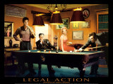 Legal Action: Presley, Monroe, Bogart und Dean beim Billard Poster von Chris Consani