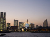 Landmark Tower and Big Wheel at Night, Minato Mirai, Yokohama, Japan, Asia Photographic Print by Chris Kober