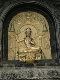 Close-up of Gold Relief Carving of Manjushri, Bodhgaya (Bodh Gaya), Bihar State, India, Asia Photographic Print by James Gritz