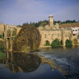 Mosque Al Nuri and Waterwhells on Orontes River, Hama, Syria, Middle East Photographie par Christopher Rennie