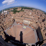 Aerial View of the Piazza Del Campo and the Town of Siena, Tuscany, Italy Photographic Print by Tony Gervis