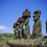 Ahu Nau Nau at Anakena Beach, Easter Island, Chile Photographic Print by Geoff Renner