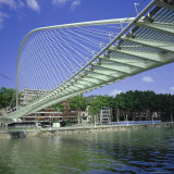 Zubizuri Curved Pedestrian Bridge Over Bilbao River, Bilbao, Pais Vasco (Vizcaya), Spain, Europe Photographic Print by Christopher Rennie