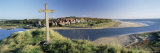 View of the Village of Alnmouth with River Aln Flowing into the North Sea, Northumberland, England Fotografisk tryk af Lee Frost