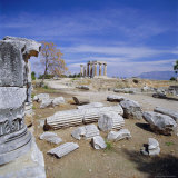 Temple of Apollo, Corinth (Korinthos), Greece, Europe Photographic Print by Tony Gervis