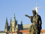 Statue of St. John the Baptist, Dating from 1857, on Charles Bridge, Prague, Czech Republic Photographic Print by Richard Nebesky