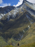 Hikers on the Rob Roy Glacier Hiking Track, New Zealand, Pacific Photographic Print by Chris Kober