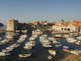Old Town Waterfront Harbour Area and City Walls, Dubrovnik, Croatia, Adriatic Photographic Print by Chris Kober